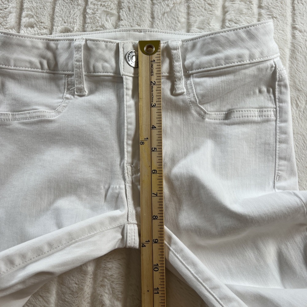 American Eagle Jeggings Womens 4 Short White Next Level Stretch Pants High Rise - Picture 8 of 9